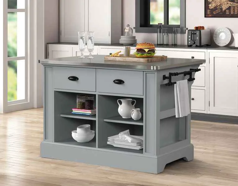 Recyclable Urrur - Kitchen Island - Gray Certified