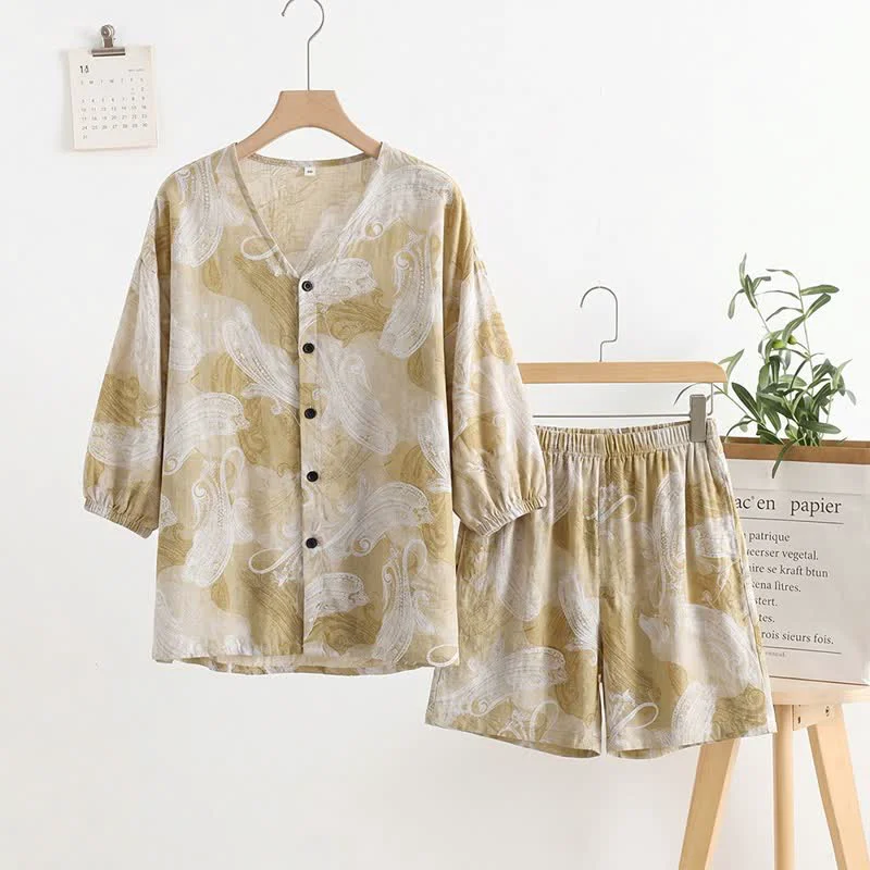 Exclusive Ownkoti Paisley Print V-Neck Pajama Set Innovative