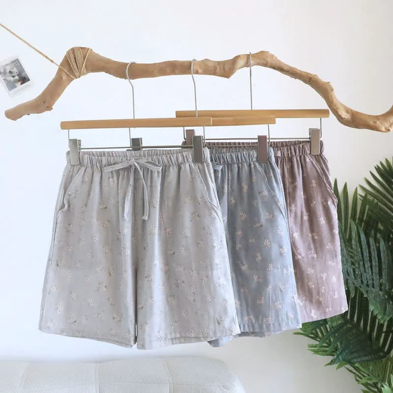 Powerful Ownkoti Cherry Blossom Cotton Pajama Shorts Genuine