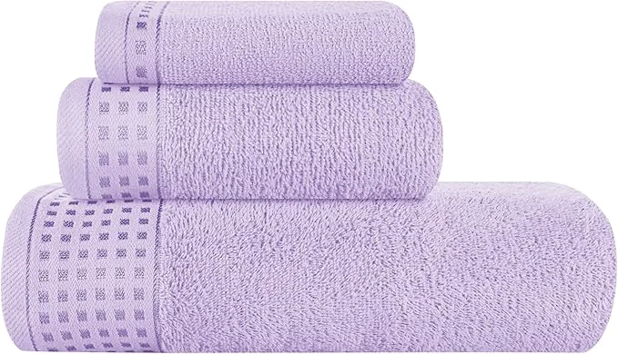 Selected GLAMBURG Ultra Soft 3 Pack Cotton Towel Set Contains a Bath Towel 28x55 inch Sustainable