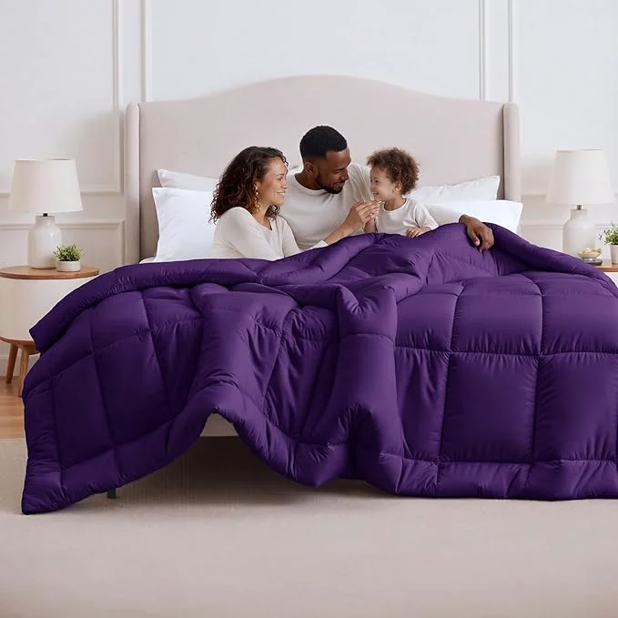 Comfortable Bedsure Comforter Duvet Insert - Quilted Comforters Oversized King All Season Duvet GentleSoft Down Bedding Blanket with 8 Tabs Gifts for Women Men Purple Oversized King 116x98 Inch Unique