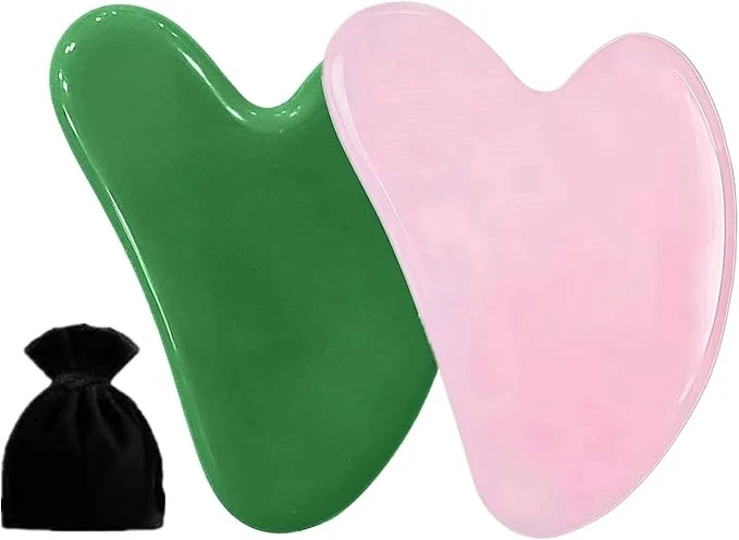 Elegant 2 Pack Gua Sha Facial Tools Gua Sha Jade Stone Gua Sha Massage Tool Guasha Exclusive