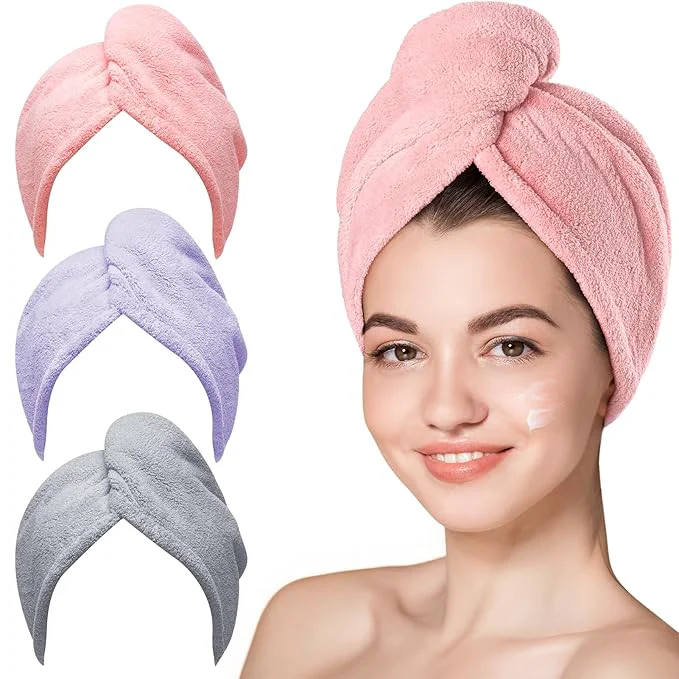 Efficient Hicober Microfiber Hair Towel 3 Packs Hair Turbans Original