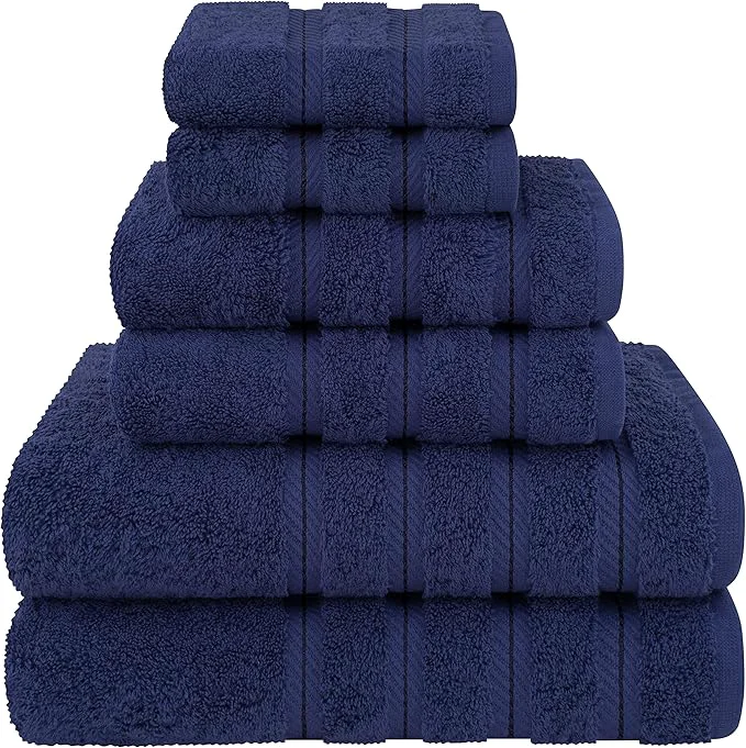 Next-Generation American Soft Linen Luxury 6 Piece Towel Set 2 Bath Towels 2 Hand Towel 2 Outstanding