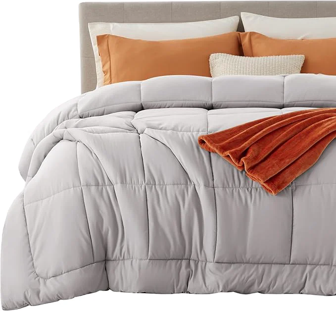 User-Friendly Bedsure Comforter Duvet Insert - Quilted Comforters Cal King Size All Season Duvet GentleSoft Down Bedding with 8 Tabs Gifts for Women Men Light Grey California King 96 X 102 Inches Trusted