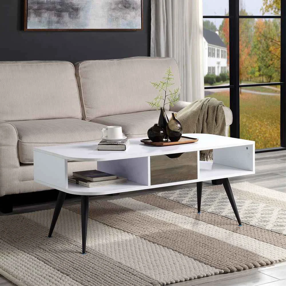 Practical Halima - Coffee Table - White amp Black Solid
