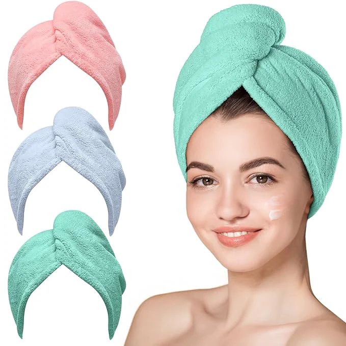 Exceptional Hicober Microfiber Hair Towel 3 Packs Hair Turbans Long-Lasting