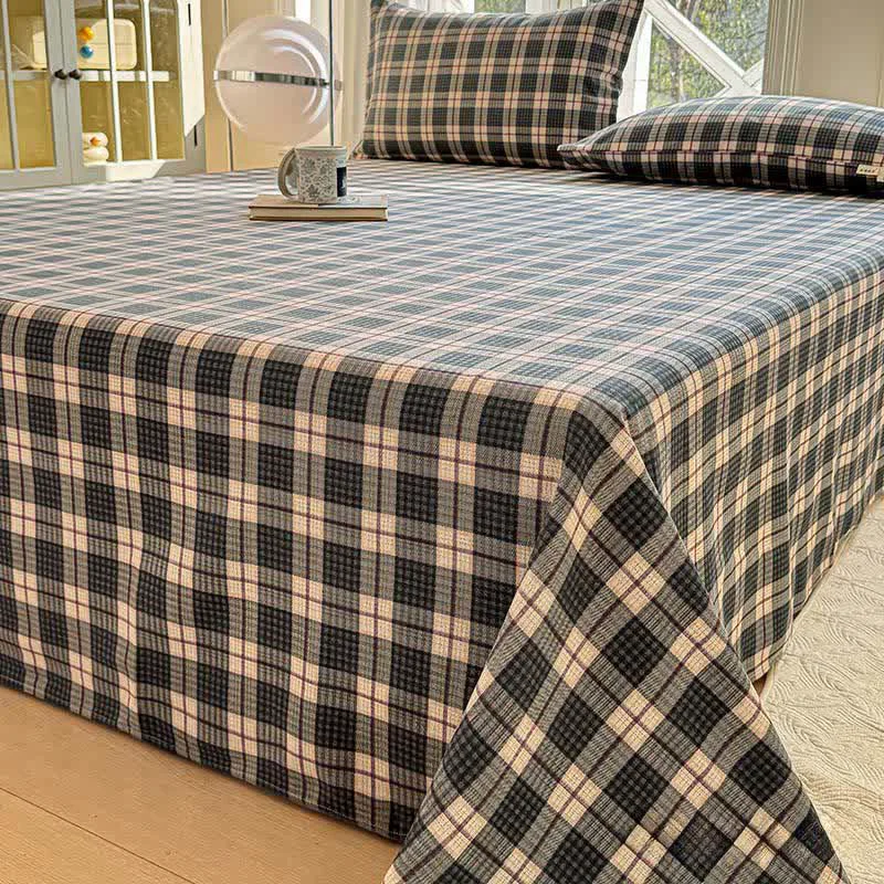 Dependable Ownkoti Neutral Plaid Pure Cotton Bedspread Top-Quality
