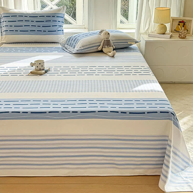 Excellent Ownkoti Blue Mixed Stripe amp Gingham Cotton Bedspread Effective