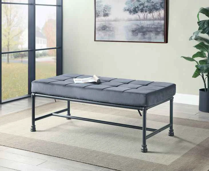 Reusable Brantley - Bench - Gray Velvet amp Sandy Gray Superior