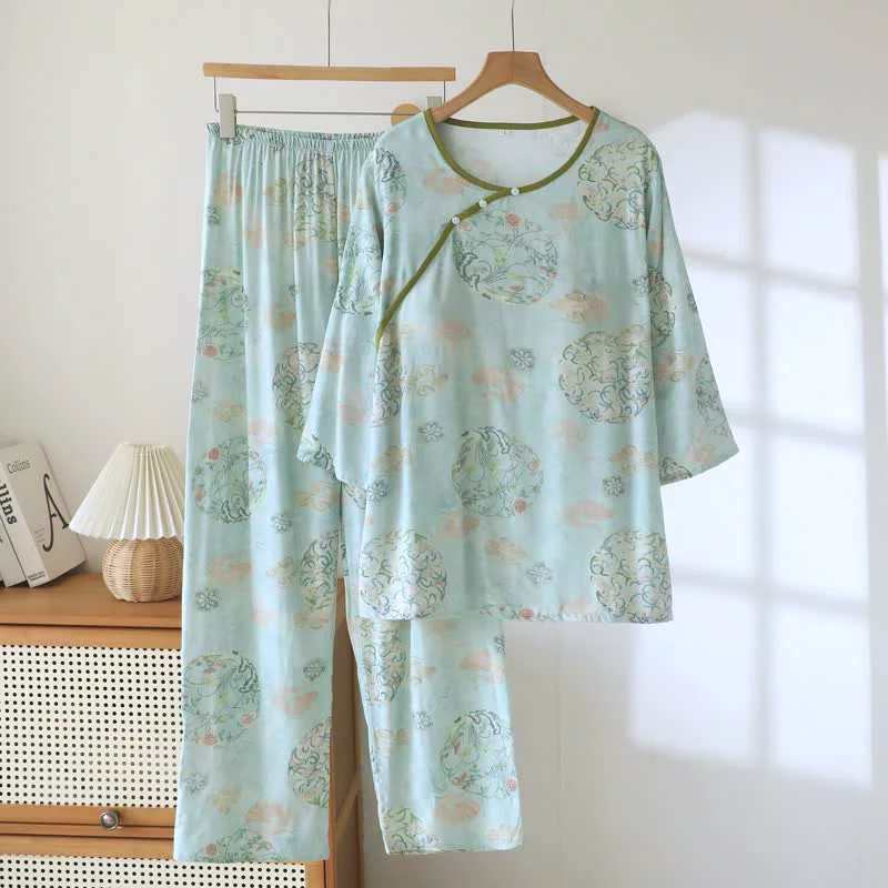 Detailed Ownkoti Oriental Traditional Floral Women 39 s Pajamas Innovative