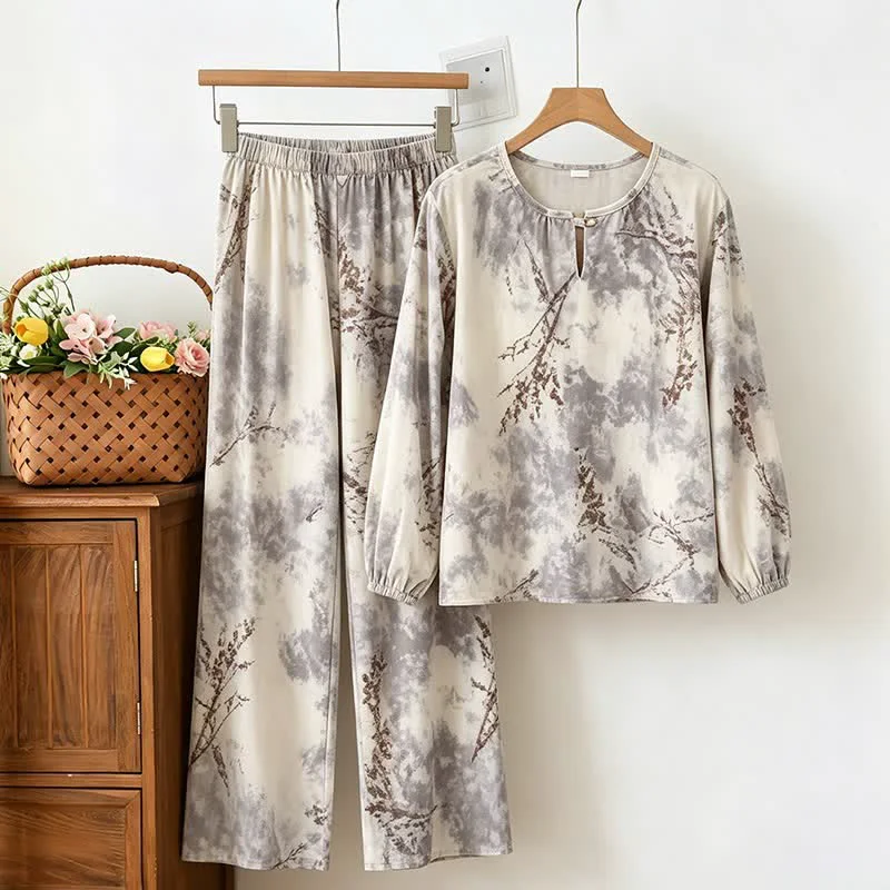 Artisan Ownkoti Oriental Branch Long Sleeve Pajama Set Smart