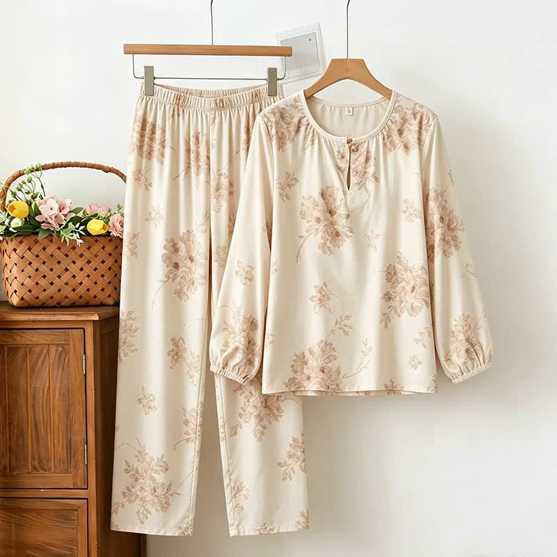 Professional Ownkoti Elegant Floral Long Sleeve Women 39 s Pajamas Lightweight