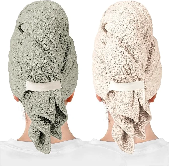 Advanced ROLSHOL 2 Packs Large Microfiber Hair Towels Fine Crafted