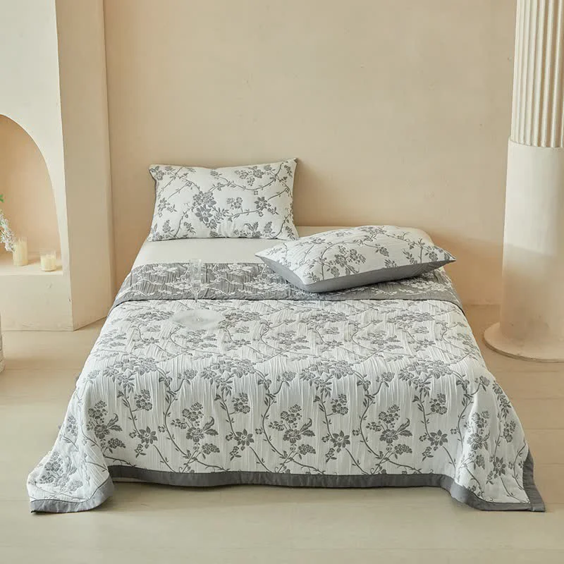 Classic Ownkoti Branch amp Floral Reversible Quilt Set High-Quality