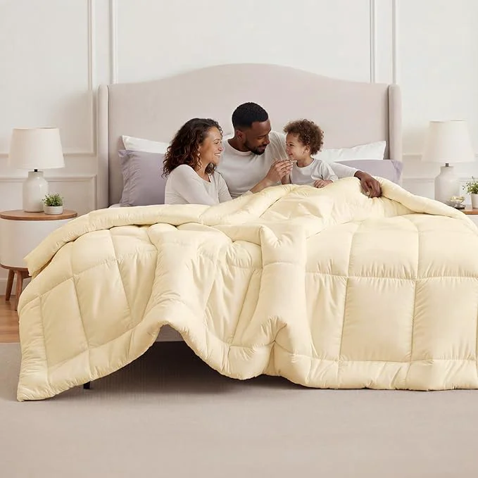 Trusted Bedsure Comforter Duvet Insert - Quilted Comforters Oversize Queen All Season Duvet GentleSoft Down Bedding with 8 Tabs Gifts for Women Men Cream Oversize Queen 98 x 98 Inches Responsible