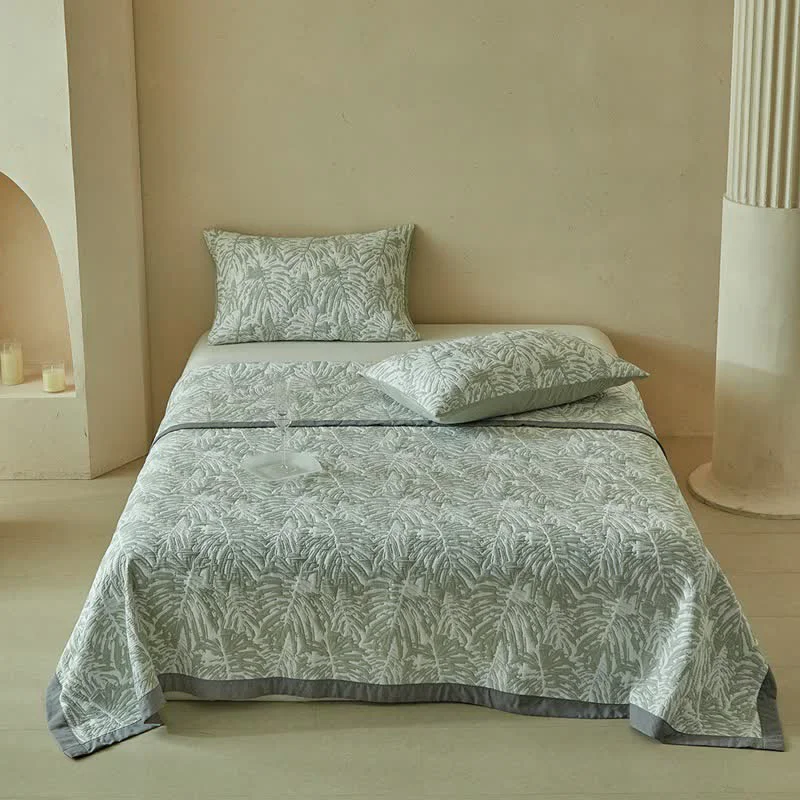 Quality Ownkoti Tropical Palm Leaf Reversible Quilt Set Dependable