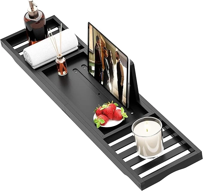 Trendy Bathtub Tray Black Elegant