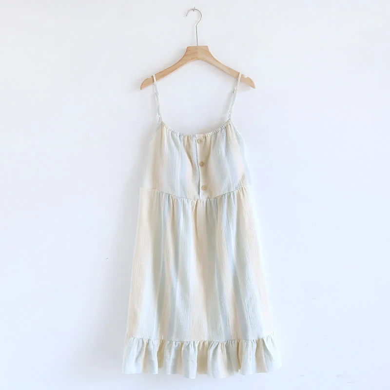 Consistent Ownkoti Pastel Stripe Cotton Tiered Cami Nightgown Unique