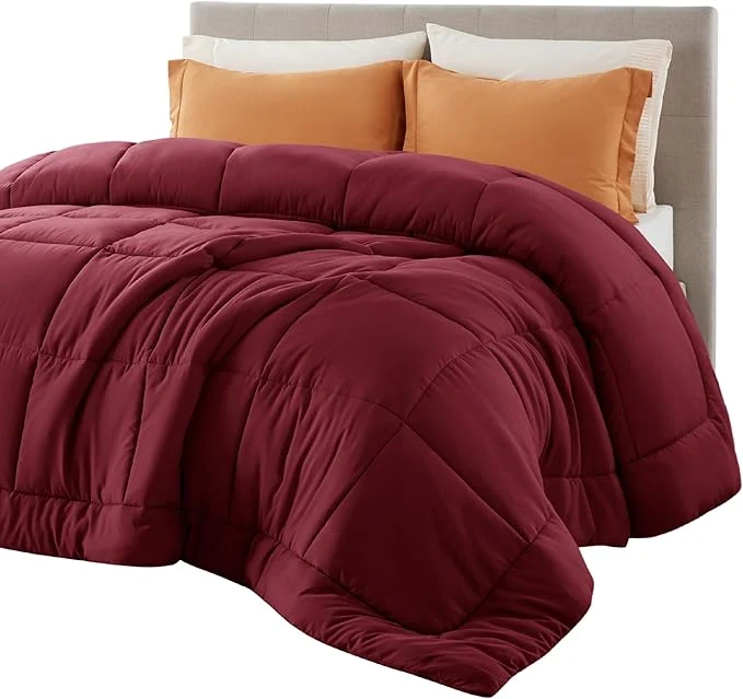First-Class Bedsure Comforter Duvet Insert - Quilted Comforters Queen Size All Season Duvet GentleSoft Down Bedding Blanket with 8 Tabs Gifts for Women Men Red Queen 88 x 88 Inches Excellent