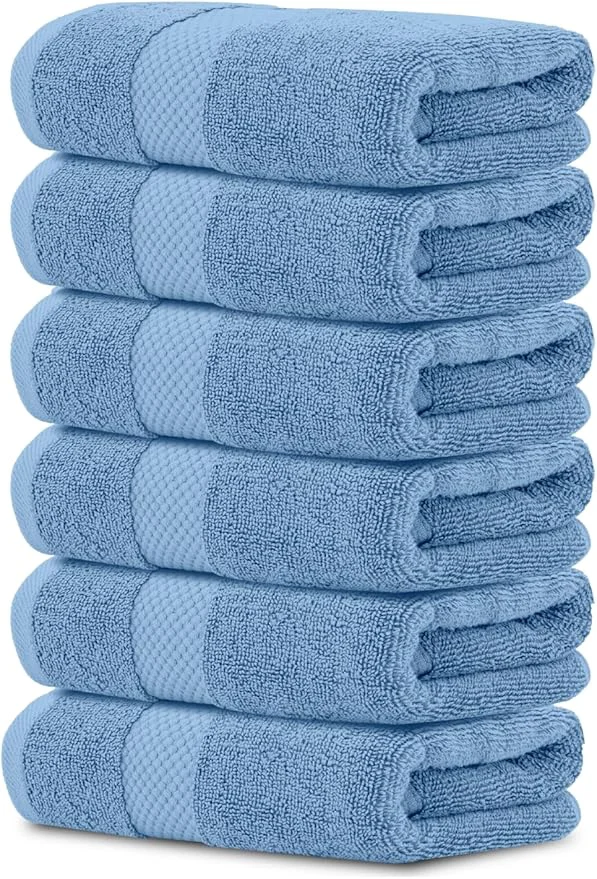 Effective White Classic Luxury Light Blue Hand Towels Practical