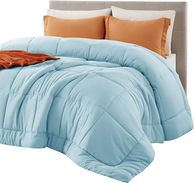 Carefully Designed Bedsure Comforter Duvet Insert - Quilted Comforters Full Size All Season Duvet GentleSoft Down Bedding with 8 Tabs Gifts for Women Men Light Spa Blue Full 86 x 82 Inches Superior