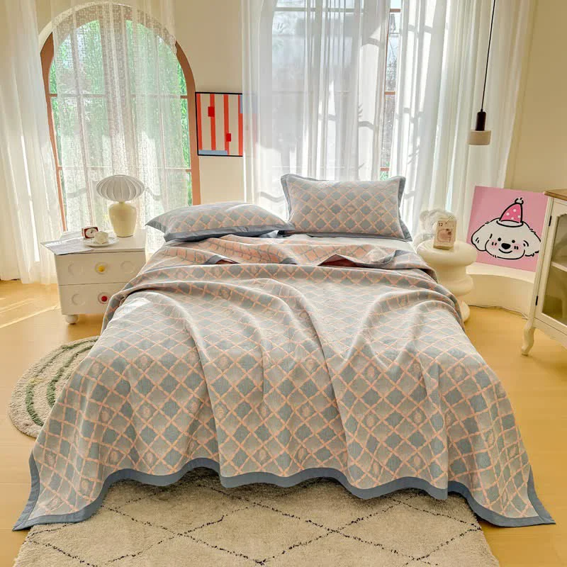 Proven Ownkoti Reversible Lattice Jacquard Cotton Gauze Quilt Outstanding