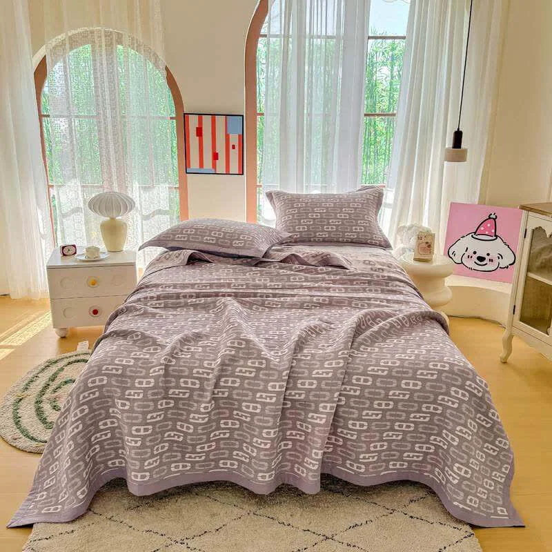 First-Class Ownkoti Geometric Jacquard Cotton Double Gauze Quilt Prestigious