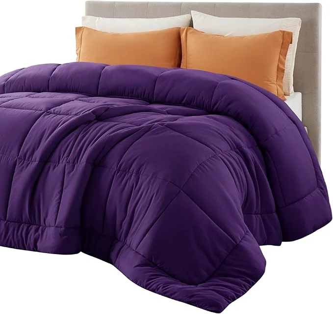 Clean Bedsure Comforter Duvet Insert - Quilted Comforters Full Size All Season Duvet GentleSoft Down Bedding Blanket with 8 Tabs Gifts for Women Men Purple Full 86 x 82 Inches Authentic