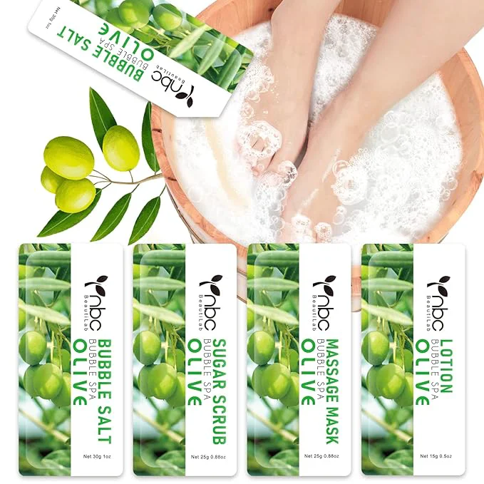 Eco-Friendly Pedicure Kit Foot Soak Set Bubble Salt Sugar Scrub Massage Mask Massage Genuine