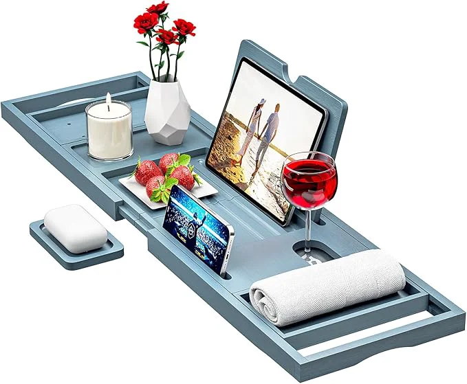 Refined Premium Bathtub Caddy Tray Elegant