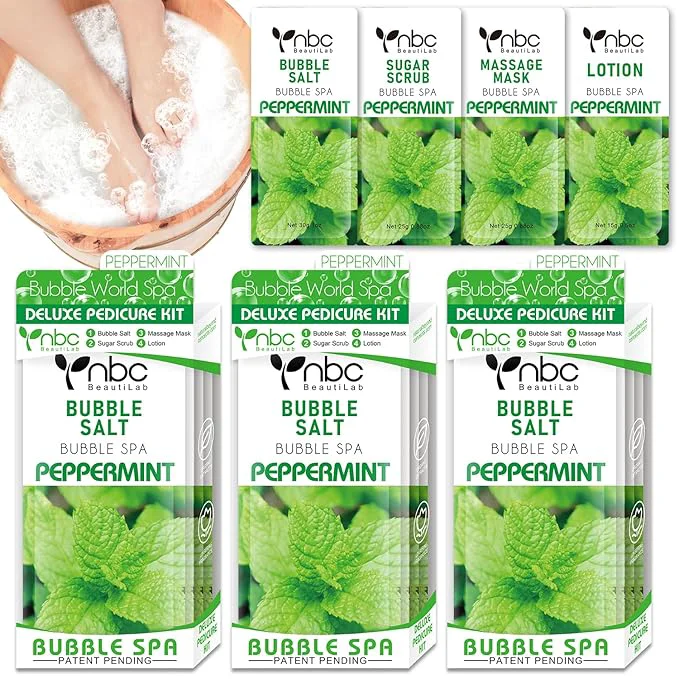 Casual Pedicure Kit Foot Soak Set Bubble Salt Sugar Scrub Massage Mask Massage Verified