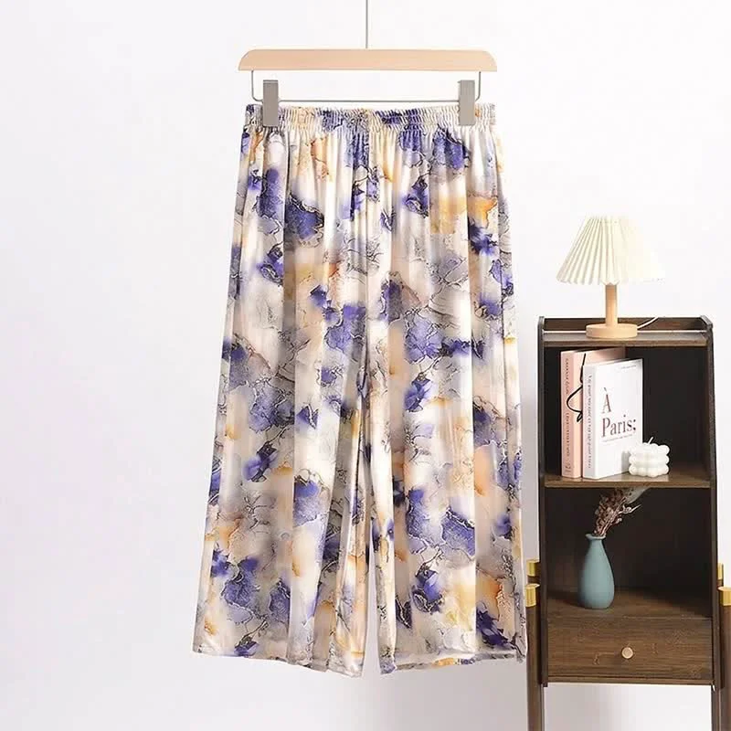 Crafted Ownkoti Artistic Print Cropped Lounge Pants Flexible