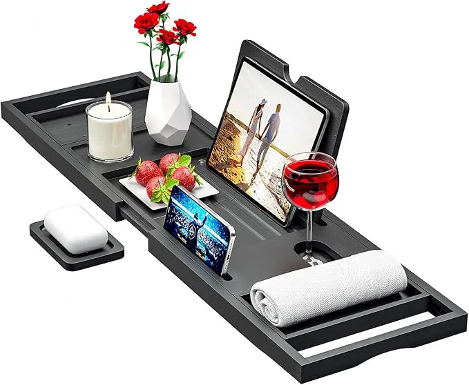 Natural Premium Bathtub Tray Caddy Certified