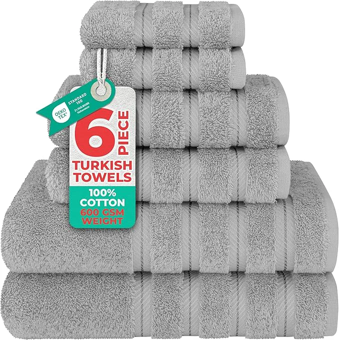 High-Grade American Soft Linen Luxury 6 Piece Towel Set 2 Bath Towels 2 Hand Towel 2 Verified
