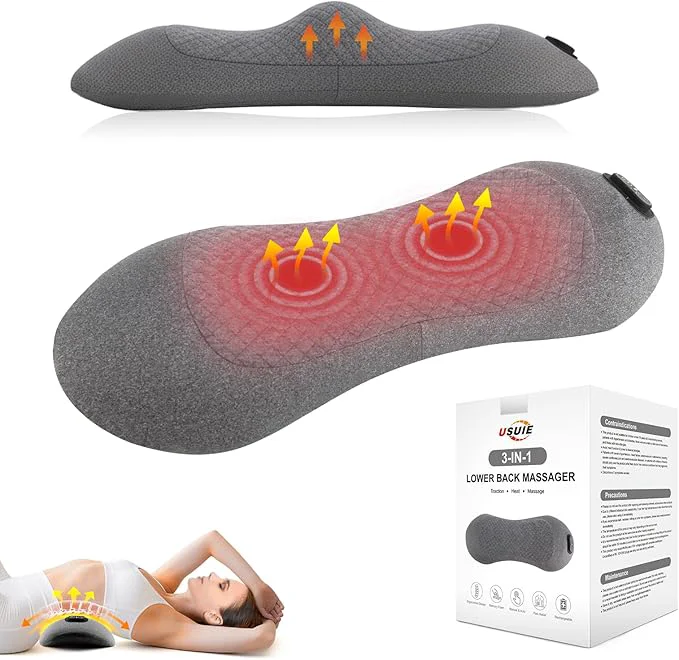 Outstanding USUIE 3-in-1 Rechargeable Electric Lumbar Support Pillow Natural