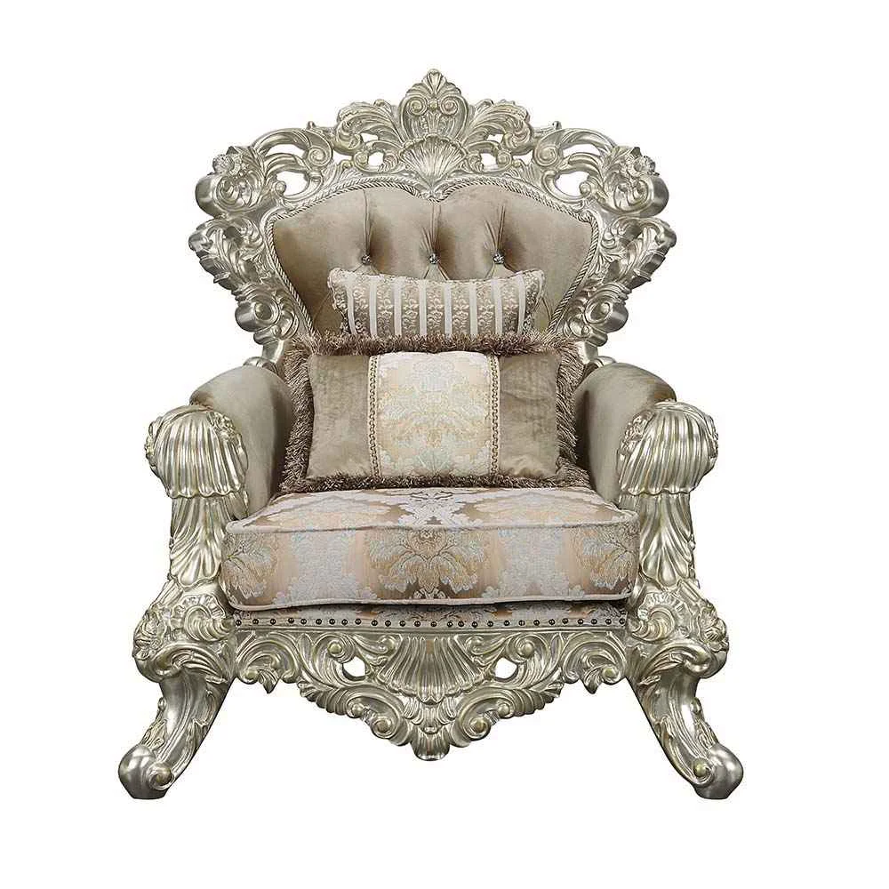 Functional Sorina - Chair With 2 Pillows - Velvet Fabric amp Antique Gold Quality