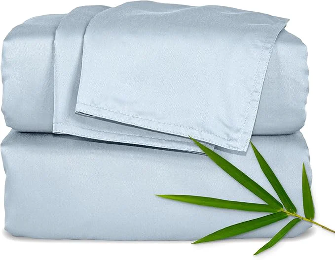 High-Performance Pure Bamboo Split King Sheets Organic Viscose Derived from Bamboo Bed Sheet Set Soft amp Cooling Double Stitching 2 Fitted Sheets Split King Glacier Crafted