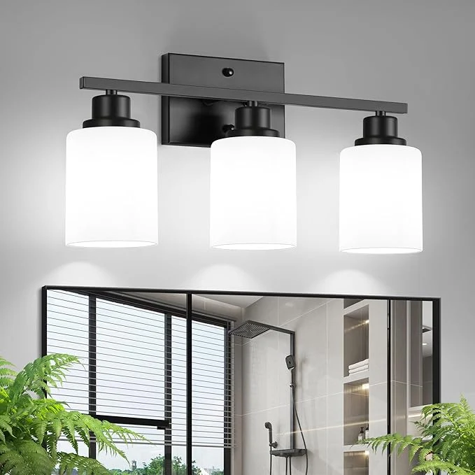 Prestigious Ascher Bathroom Light Fixtures 3-Light Vanity Light Over Mirror Wall Lamp Clean