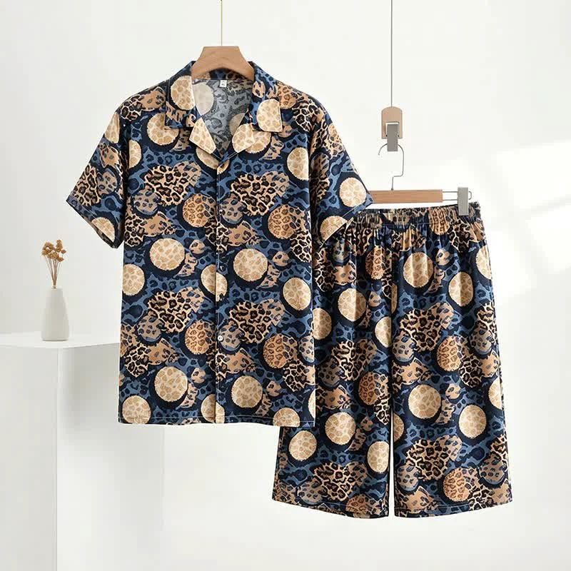 Safe Ownkoti Navy Leopard Print Loungewear Set Expertly Made