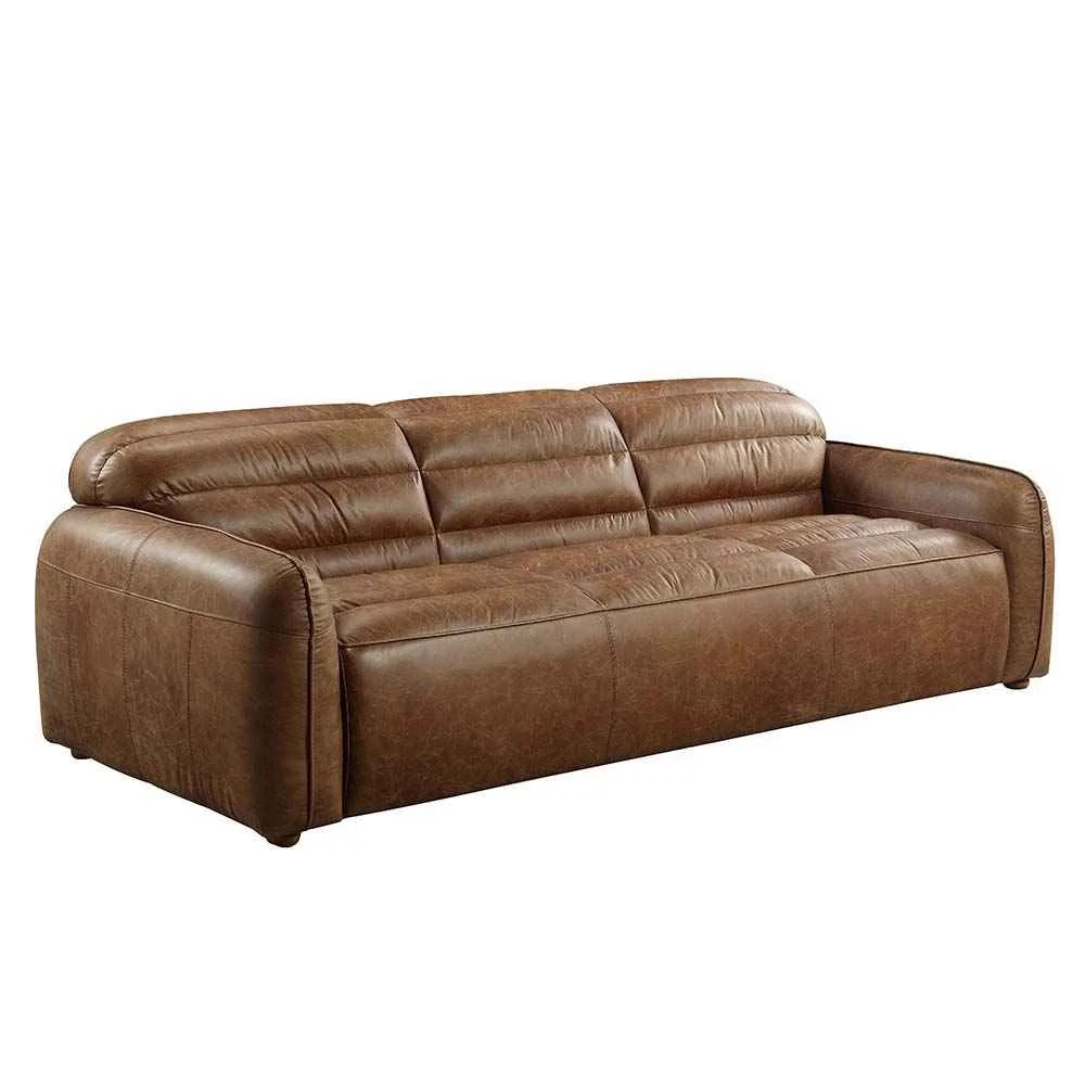 Traditional Rafer - Sofa - Cocoa Top Grain Leather Certified