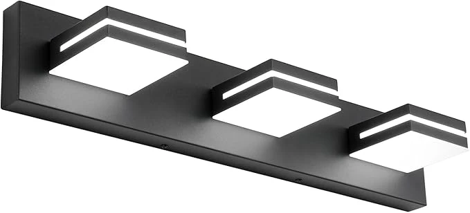 Original SineRise LED Modern Bathroom Vanity Light Fixtures Dimmable Matte Black Modern World-Class