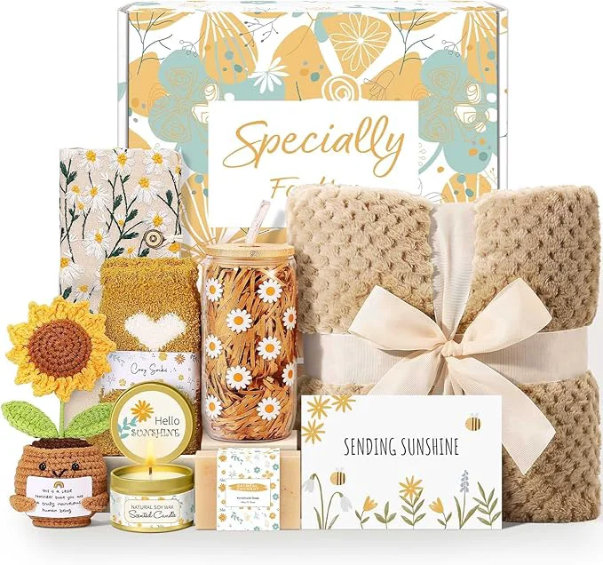 Modern Wasocol Self Care Gifts for Women Gift Baskets，Sending Sunshine Thinking of You Recyclable