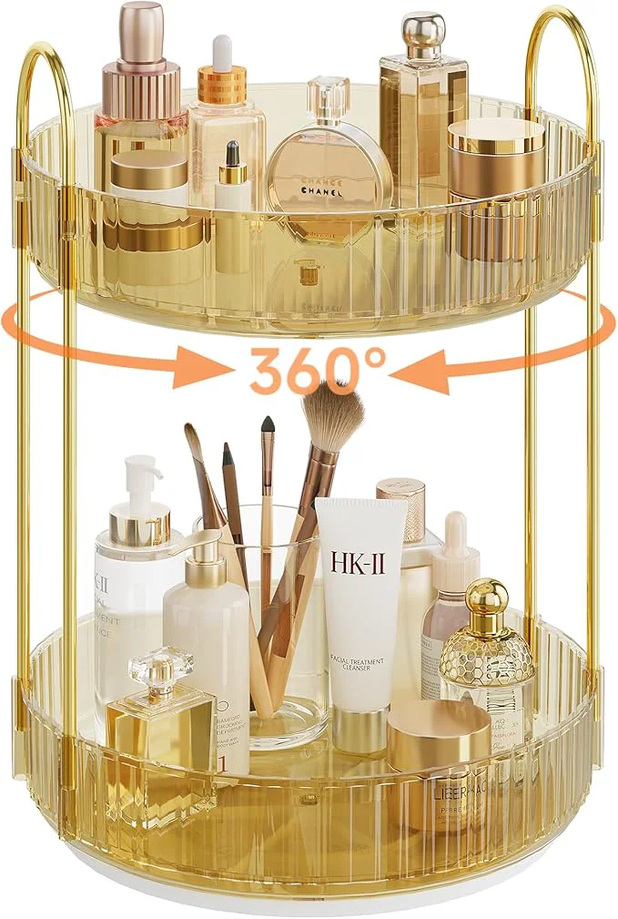 Casual Rotating Makeup Organizer Countertop Skincare Organizers Spinning Perfume User-Friendly