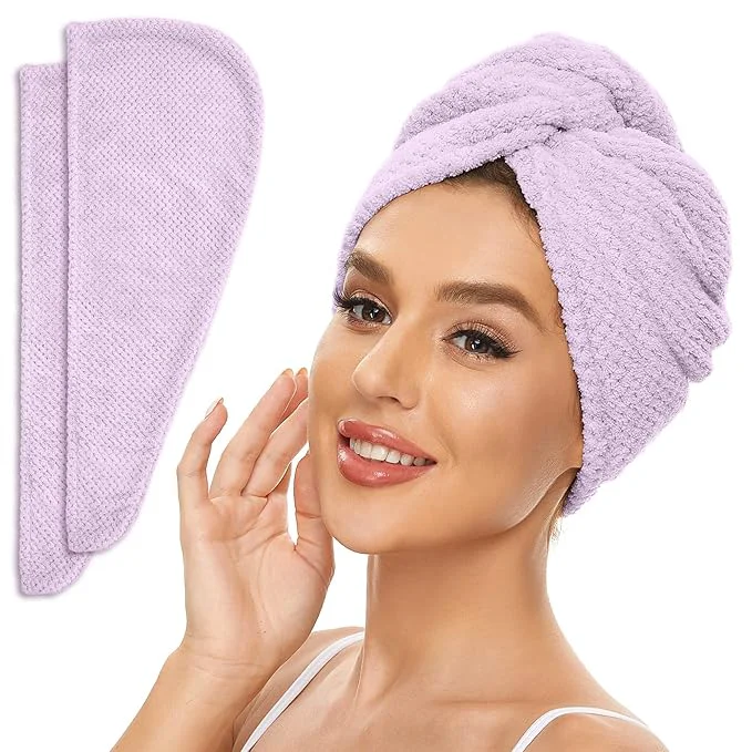 Premium Material SimpleField 2 Pack Microfiber Hair Towel Wrap Excellent