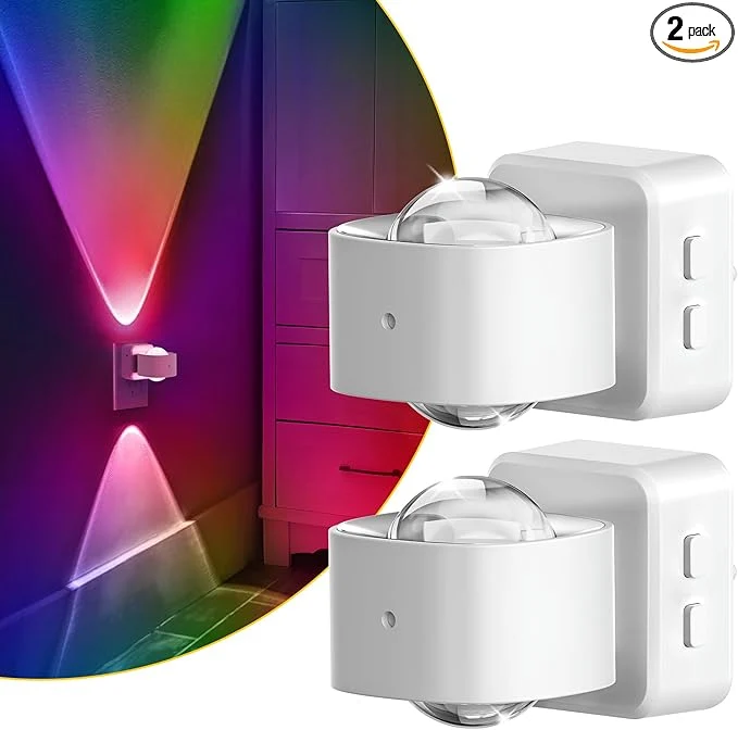 Natural L LOHAS LED Night Light Color Changing Night Lights Plug into Wall Rotating High-End