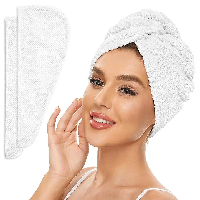 Luxury SimpleField 2 Pack Microfiber Hair Towel Wrap First-Class