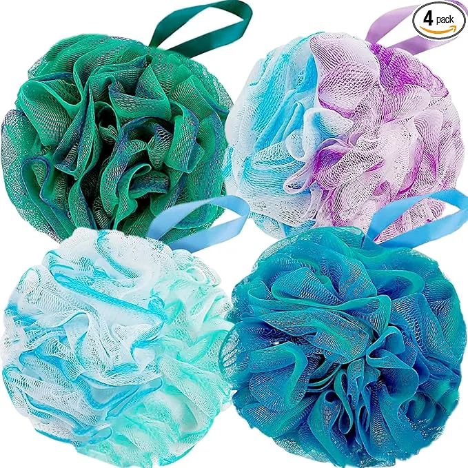 Reliable Fu Store Loofah Sponge Shower Loofahs 70g Bath Sponges Mesh Balls 4 Multi Color Lightweight