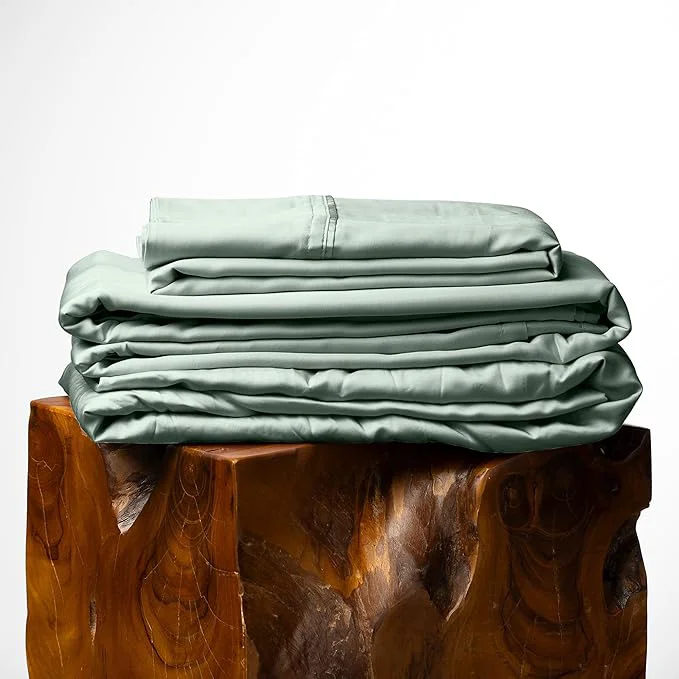 Traditional Olive Crate Tencel Lyocell Eucalyptus California King Sheets - Cooling Tencel Sheets for Hot Sleepers with 18 Inch Deep Pocket Fit - Spring Sage 4-Piece Set Consistent