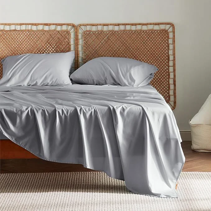 Fast Bedsure Full Size Bed Sheets Cooling Sheets Rayon Derived from Bamboo PureWoven Breathable amp Soft Deep Pocket Up to 16 Inches Hotel Luxury Silky Bedding for Hot Sleepers Silver Grey Environmentally Friendly